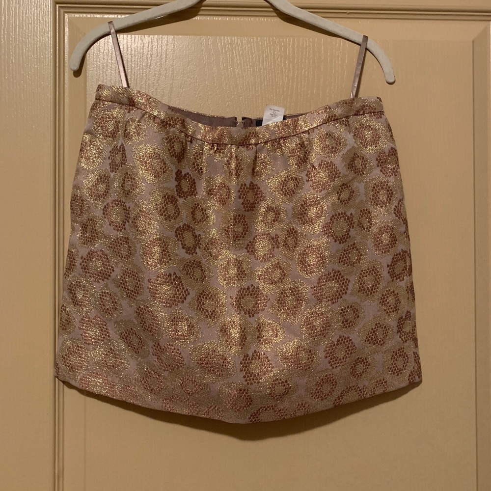 J crew metallic gold mini skirt w/ pockets size 4 - Picture 6 of 9